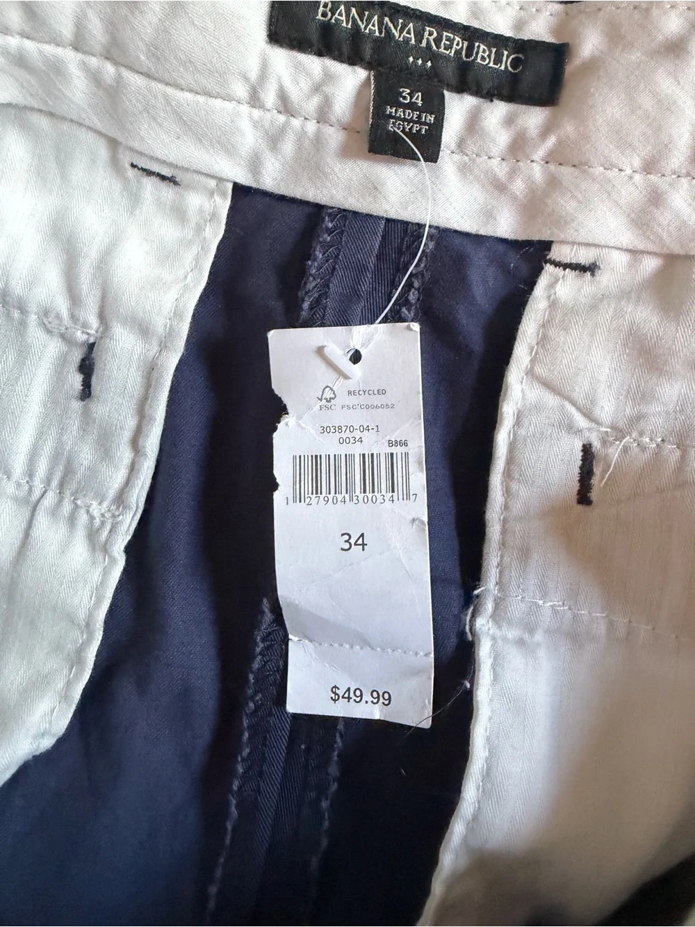 Banana Republic Blue Casual Chino Shorts 100% Cotton Summer Beach NWT